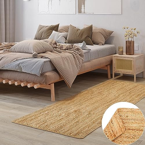 MY-RUG Robuster Jute Läufer Teppich Nitin 250 x 80 cm - Rechteckig, handgewebt, groß, Outdoorteppich, Juteteppich für Flur im Boho Style