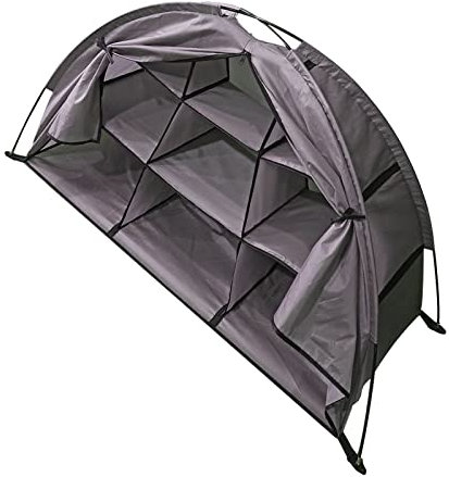 LSFYYDS Shoe Rack，Camping Shoes Storage，9 Shelf Classified Organization Folding Camping Storage Cabinet，Portable Camping Storage Tent for Entryway, Doorway and Bedroom Closet(Folding-Brown)