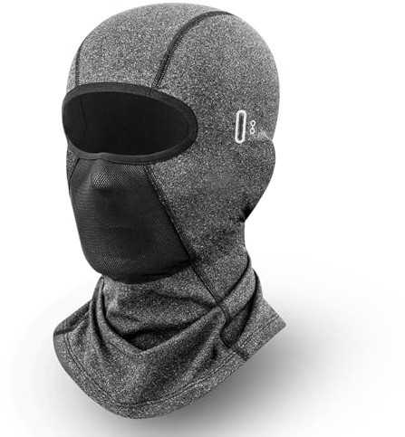 ZEOXUER skidmask balaclava vinter balaclava vindtät ansiktshuva för motorcykel cykling, unisex, universell storlek, GRÅ, one size