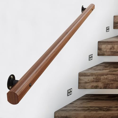 DMCHENGMA Ringhiera Moderna Corrimano, Ringhiera per Scale per Interni ed Esterni, Scale in Legno Massello da 1ft-15ft Corrimano Corridoio Asta di Supporto Bracciolo Forte Balaustra Robusta(30cm)