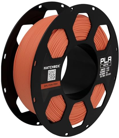 HATCHBOX Matte PLA 3D Printer Filament, Dimensional Accuracy +/- 0.03 mm, 1 kg Spool, 1.75 mm, Salmon Pink