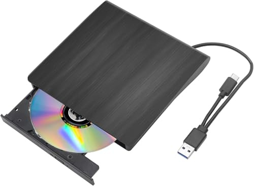 Moorstdel External CD/DVD Drive | Portable USB 3.0 Slim CD/DVD RW Writer | Compatible with PC Laptop Desktop MacBook Mac Windows 10/8.1/7 Linux OS
