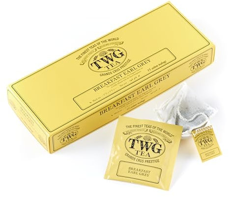 TWG Tea | Breakfast Earl Grey | BlackTea | Bergarmot | 15 Hand Sewn Cotton Teabags | Gift Set