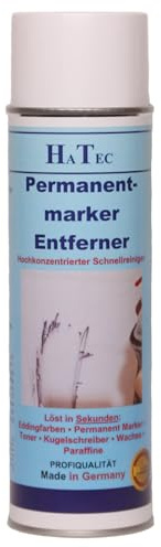 HaTec Spray de dissolvant permanent pour marqueur 500 ml, dissolvant de marqueur permanent, dissolvant de stylo à bille, dissolvant de toner. Ne convient pas pour les produits en cuir.
