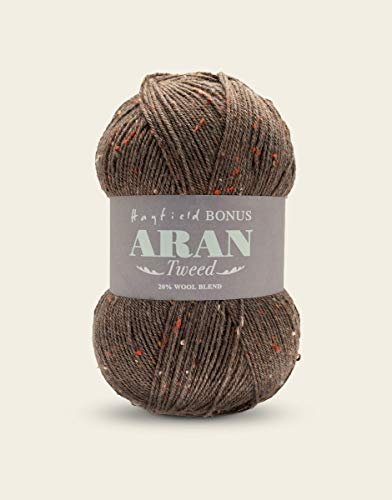 Sirdar Hayfield Bonus Aran Tweed, Chestnut Tweed (624), 400g, Brown F011-0624