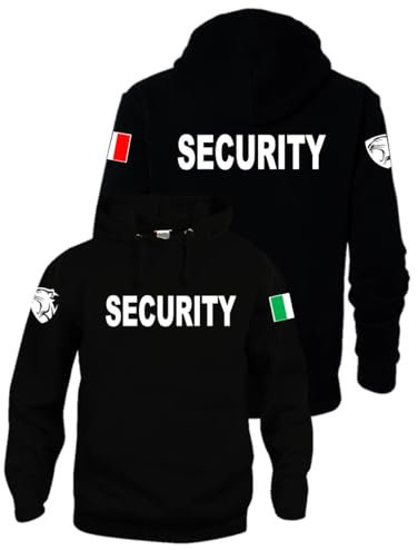 WIXSOO Felpa Security con Cappuccio Uomo Panther Fronte Retro (XL)