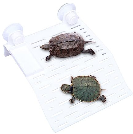 Schildkröten-Plattform, Zoomed Turtle Dock, Schildkröte Sonnenbad Plattform mit Saugnapf, Aquarium Float Dekoration Bask Terrasse Klettern, Brasilianische Schildkröte (24 x 20 cm)