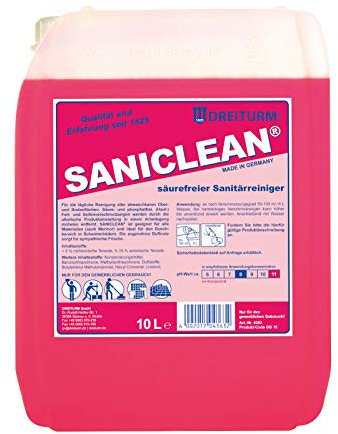 Dreiturm Saniclean säurefrei 10 L Sanitärreiniger Marmorreiniger Badreiniger Schwimmbadreiniger