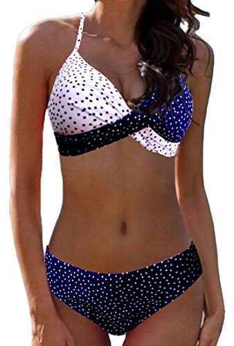 CheChury Donna Costume da Bagno Push Up Imbottito Reggiseno Bikini Due Pezzi Bikini Sexy Spiaggia Beachwear Swimwear Sportivo Mare Estate,Bianco,M