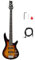 Ktaxon - Chitarra a basso elettrico a 5 corde, formato standard per destrorsi in palissandro con cinghia, cavo, selezione, strumento chiave (tramonto)