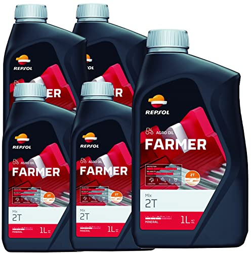 5 LITRI OLIO 2T PER MISCELA REPSOL MIX MISCELA MOTORE MOTO SCOOTER 2T REPSOL FARMER MIX