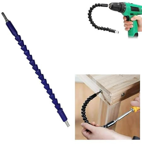 Flexible Welle Bohrmaschine Bohrer-Verlängerung Flexibler Bohraufsatz Bohrerverlaengerung um die Ecke Schrauber für Elektrische Bohrmaschinen (Blau)