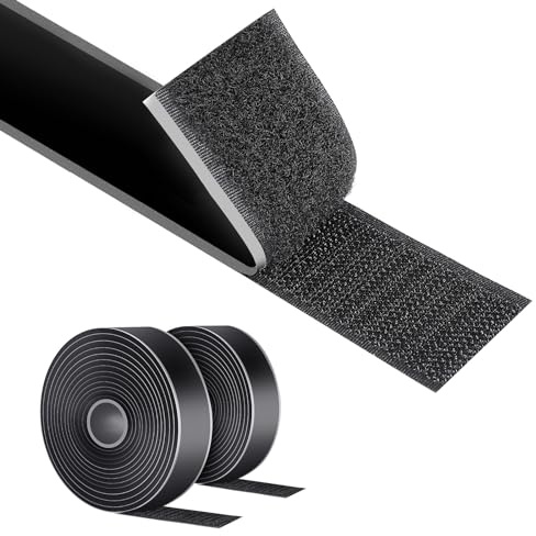 AiQInu kardborreband, självhäftande, extra starkt, 8 m x 30 mm kardborreband, självhäftande, fluffigt band och krokband, dubbelsidigt kardborrband för flugskärm, hantverk