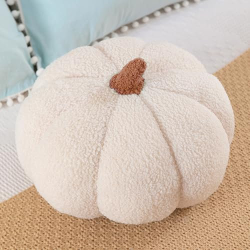 KIKVTER Cuscino Zucca Halloween, 20 cm Peluche Cuscino Decorativo 3D, Cuscino a Zucca, Cuscini per Divano Autunnali Decorative, Zucche Decorazione per Casa, Bambini Camera, Auto