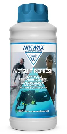 Nikwax Wetsuit Refresh 1L – Skonsamt tvättmedel & deodorant, schampo för högpresterande plagg med fräsch effekt för våtdräkter & tillbehör - Avlägsnar salt, klor & dålig lukt från, frisk havsbrisdoft