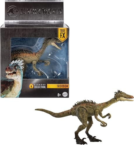 Mattel Jurassic World Hammond Collection, Especie Troodon, Dinosaurio de Juguete, 14 articulaciones, JDJ11
