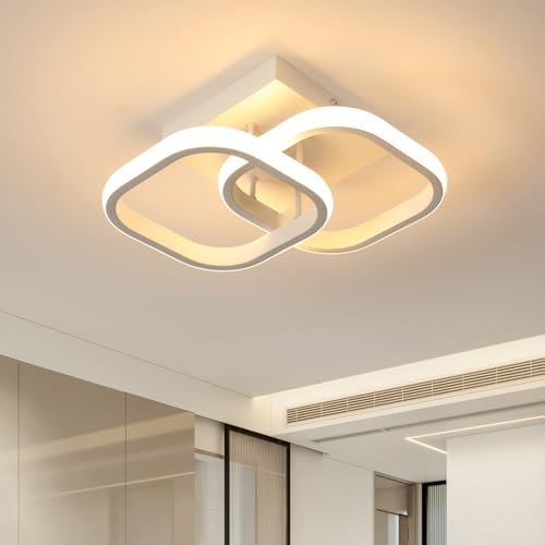 SENQIU Plafoniera LED Soffitto, 30W 28CM Lampada da Soffitto Bianca Quadrata, Plafoniera LED Moderno in Acrilico per Soggiorno Camera da Letto Cucina Bagno, Luce Bianco Caldo 3000K