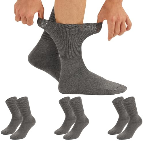 CALZITALY, PACK 3/6 PAIA Calze Senza Bordo Elastico, Calze Sanitarie Unisex, Calzini per Diabetici in Cotone, Made in Italy (IT, Numero, 43, 46, Regular, Regular, 3 Paia - Antracite)