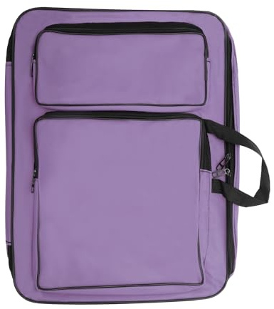 CAPASTEC Bolsa de Transporte para portafolios de Arte, Bolsa para Suministros de Dibujo, Bolsa portátil para Guardar blocs de Dibujo y paletas, Pinturas y Pinceles. Morado Claro