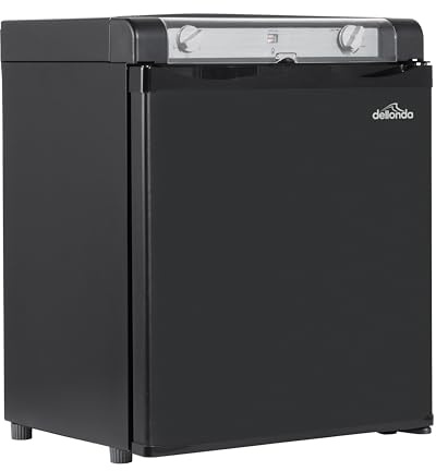 Dellonda 3 Way Fridge, Gas/12V/230V, 40L, for Camping, Motorhome, Truck - Black - DL158