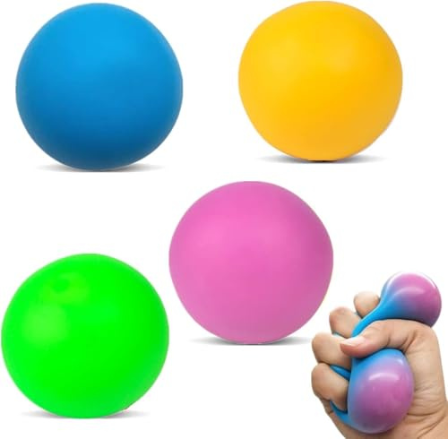 Cuackamily Lot de 4 balles sensorielles colorées pour Manipulation Manuelle