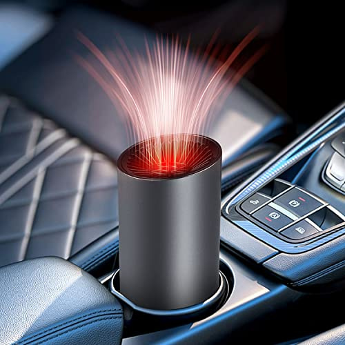 Portable 12V Car Heater for Fast Heating and Demisting, Easy-to-Use Plug-in 12V Heater for Car, Campervan and SUV, Compact and Reliable Winter Accessory for Safe and Comfortable Driving (Black)