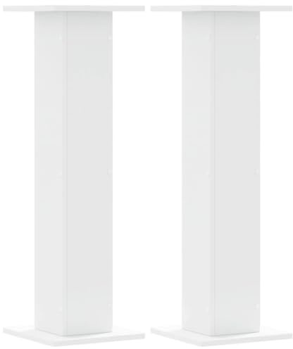 Lot de 2 Support d'enceinte, Support de Haut-Parleur Pieds d'enceinte Supports pour Enceinte 2 pcs Blanc Bois d'ingénierie