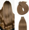 Silk-co Tape Extensions Echthaar 20stk, Haarverlängerung Tape in Extensions Echthaar, Remy Haarextension Kleber Skin Weft Tape Ins, 40g 06# Hellbraun 35cm
