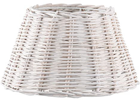 Home Sweet Home ROSEAU Rattan-Schirm, weiß | 30 x 20 x 17 cm | Kann mit Tischlampe verwendet werden | Geeignet Für Wohnzimmer, Schlafzimmer
