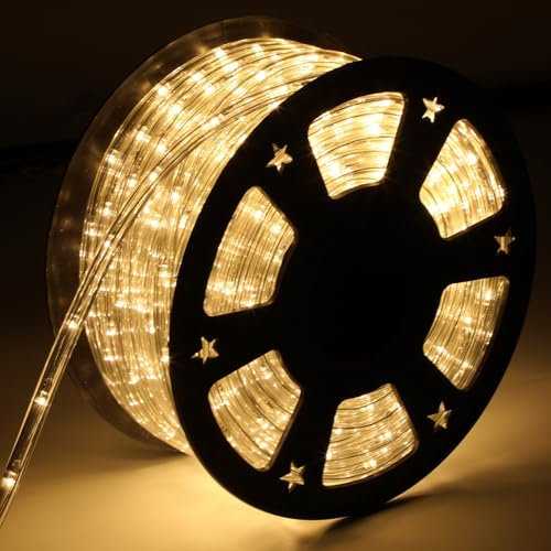 Cecaylie 20m LED Lichtschlauch Warmweiß, Wasserdicht Lichterkette Strombetrieben, 480 LEDs Lichterschlauch, für Dekoration, Party, Garten, Hochzeit