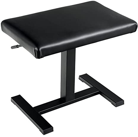 Classic Cantabile Pianobank “Easy” - Hydraulische Pianobank - Sitzhöhe mittels Öldruckfeder von 43 bis 59 cm verstellbar - Sitzbezug aus Kunstleder - Sitzfläche: 52 x 33 cm - Schwarz