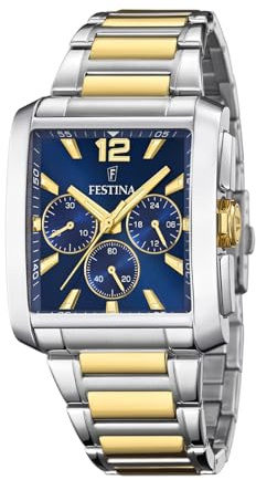 Festina Herrenuhr Analog - Edelstahl 316L Mehrfarbig - Quarzwerk - Chronograph - Gehärtetes Mineralglas - Wasserdicht 5 ATM - F20637/1 Special Prices
