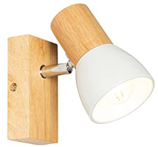 Qazqa thorin - Faretto da soffitto/parete Rustico - 1 luce - L 8 cm - Legno - Rustico - Soggiorno I Camera da letto I Sala da Pranzo I Cucina
