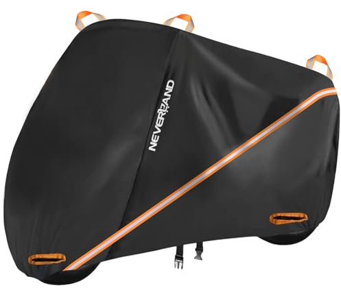 NEVERLAND Housse Moto Exterieur Housse XL - Bache Moto Exterieur Etanche Accessoires Protection Protection UV Pluie Saleté et Poussière Résistance à l'abrasion Traces d'animaux 245x105x125cm