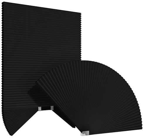 Youngoo Bogen-Fensterblende, verdunkelnd, halbkreisförmig, Schwarz, 1 Stück, 36 B x 72 H)