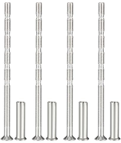 PATIKIL Tornillos para Tiradores de Armario M3x60, 4 Piezas Tornillos de Rotura para Tiradores de Cajón Tornillo de Cabeza Plana Avellanada Phillips con Manga para Manija de Puerta Palanca
