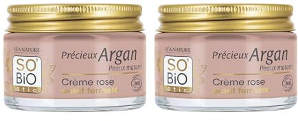 LÉA NATURE SO BiO Etic| Crema Rosa Brillante Fermezza Giorno - Precious Argan Pelle Matura | Idratazione, Fermezza, Brillante | Olio di Argan | 99% di origine naturale | Made in France | Confezione da