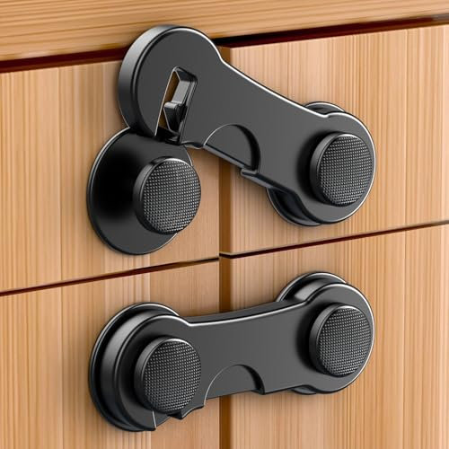 Septeamay 12 Pièces Bloque Porte Bébé, Bloque Tiroir Securite Enfant, Bloc Porte Securite Bebe, Sécurite Domestique, Securite Placard Enfant pour FenêTre RéFrigéRateur, AdhéSif Fort Sans PerçAge,Noir