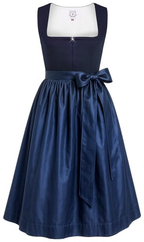 DIRNDLSTERN Damen Blau Ohne - Schnürung Midi Damen Outfit Oktoberfest 2025 gr 40