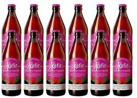 Kéfir Eau Vertueuse goût Hibiscus Feuilles de Cassis - 12 x 33 cl