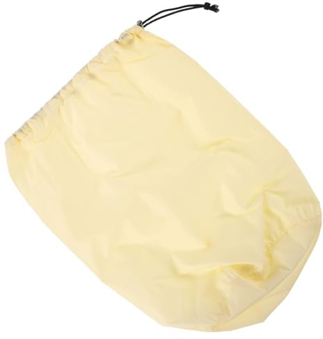 HEMOTON Bolsa de Almacenamiento para Ropa Beige de Nylon Cierre de Cordón, y Ligera, Adecuado para Guardar Chaquetas Cortaviento y Prendas de Lluvia en Exteriores Casa