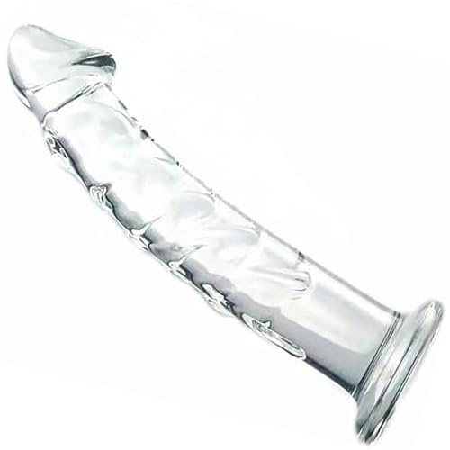 BFLaiCai Consolador De Cristal De Lujo Consolador Realista Consolador Anal De Cristal Con Ventosa, 17cm De Largo, Tapón Anal Liso, Consolador Anal, Tapón for El Pene, Estimulador De Masturbación