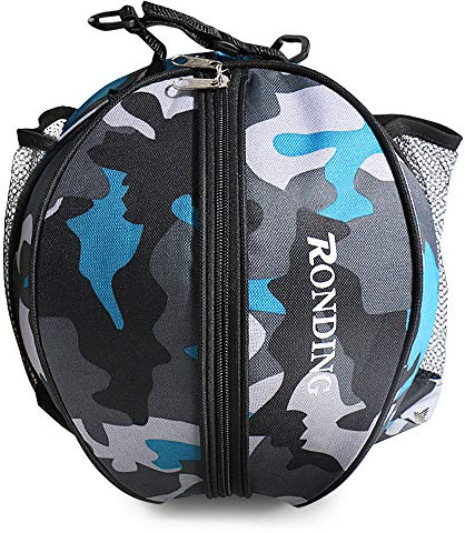 Lixada Deportes Bola Redonda Bolsa de Baloncesto Bolsa de Fútbol Balón de Fútbol Voleibol Bolsa de Transporte (Azul Camoufalage)