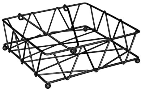 HOME DECO FACTORY - KA2476 - Porte Serviettes de table Filaire avec Rabat Noir; Distributeur de Papier pour table à Manger