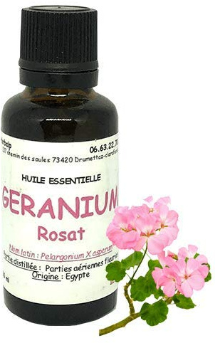 Huile essentielle de Géranium rosat (100 ml) Pelargonium x asperum