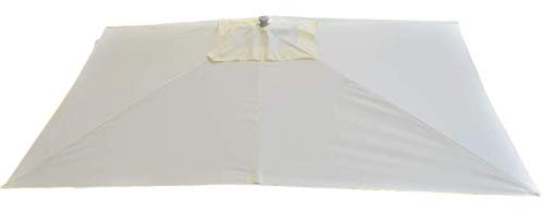 Field & Hawken - Natural Parasol Canopy - 3x2m Garden - 8-10 Person Rectangular Aluminium Frame