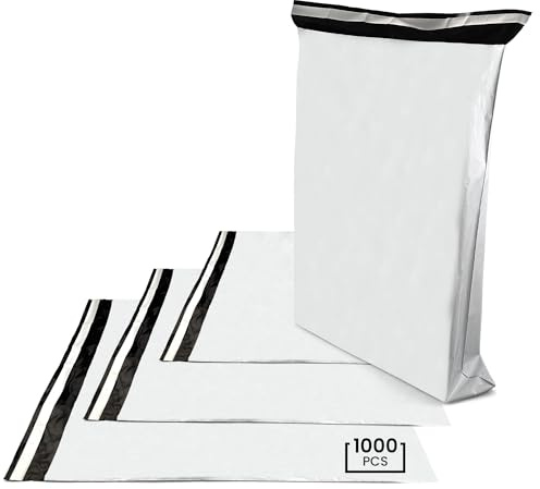 Netuno 1000 bolsas de plástico para envío blancas 240 x 325 mm bolsas de mensajería postales autoadhesivas alto brillo opaco impermeables fuerte sacos para ropa embalaje caja libro zapatos correos