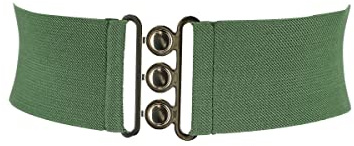 FASHIONGEN - Ceinture femme élastique, ceinture large à boucle 3 boutons, style vintage, GLORIA Fabriqué en France