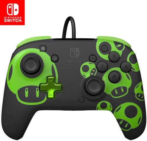 PDP Switch Rematch verkabelt controller 1-UP Glow in the dark Offiziell Lizenziert durch Nintendo - Customizable buttons, sticks, triggers, and paddles - Ergonomic Controllers