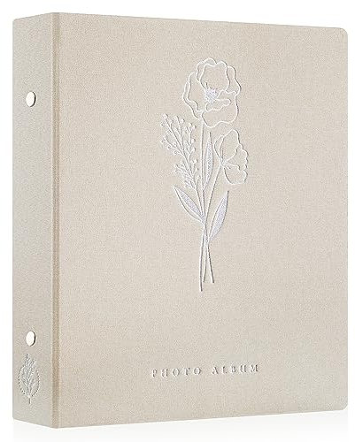 Lanpn Album Fotografico 11x15 11,5x15 400 Tasche, Biancheria Porta Foto Album Portafoto Verticale Tascabile Tasca Beige